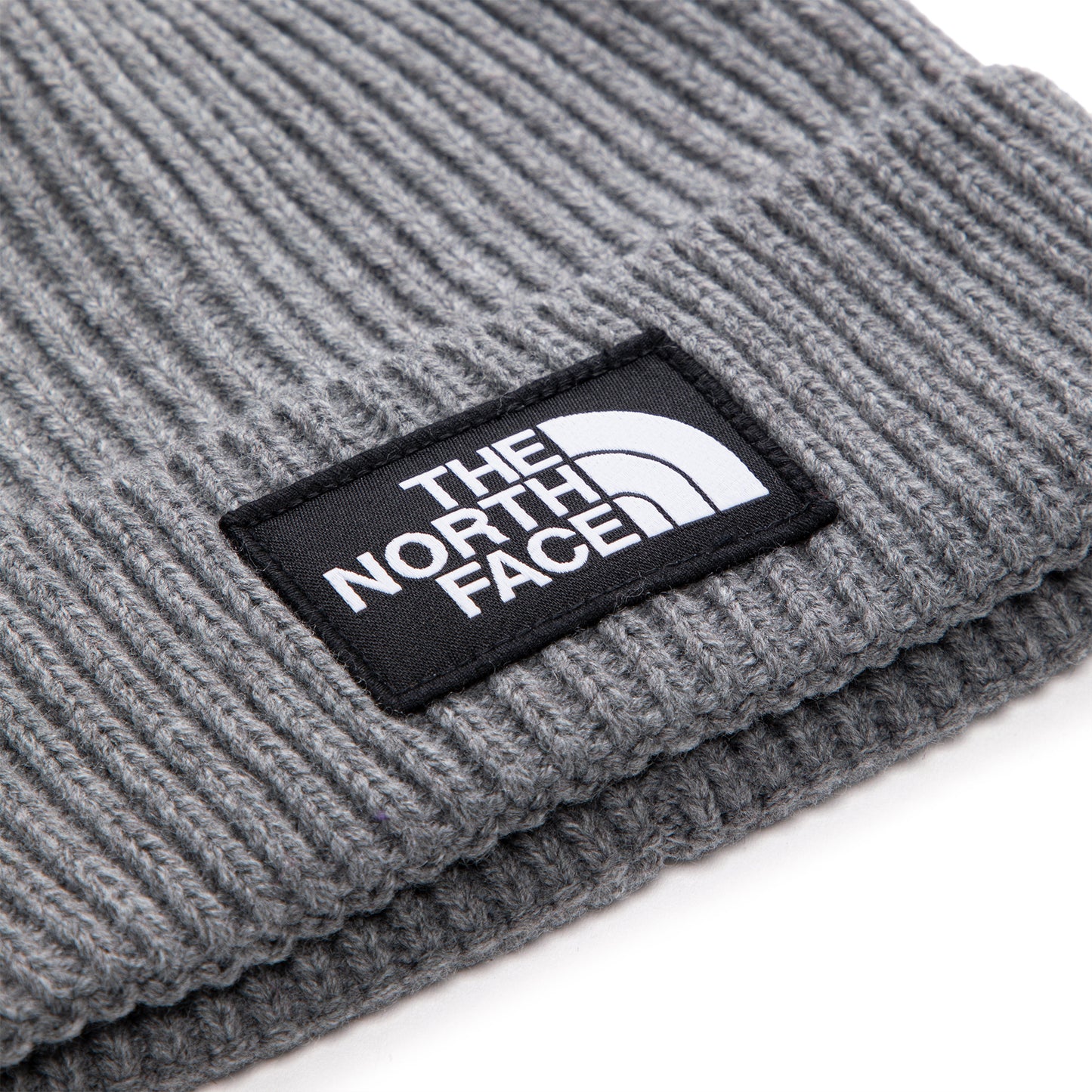 The North Face TNF Logo Box Cuff Beanie (Medium Grey Heather)