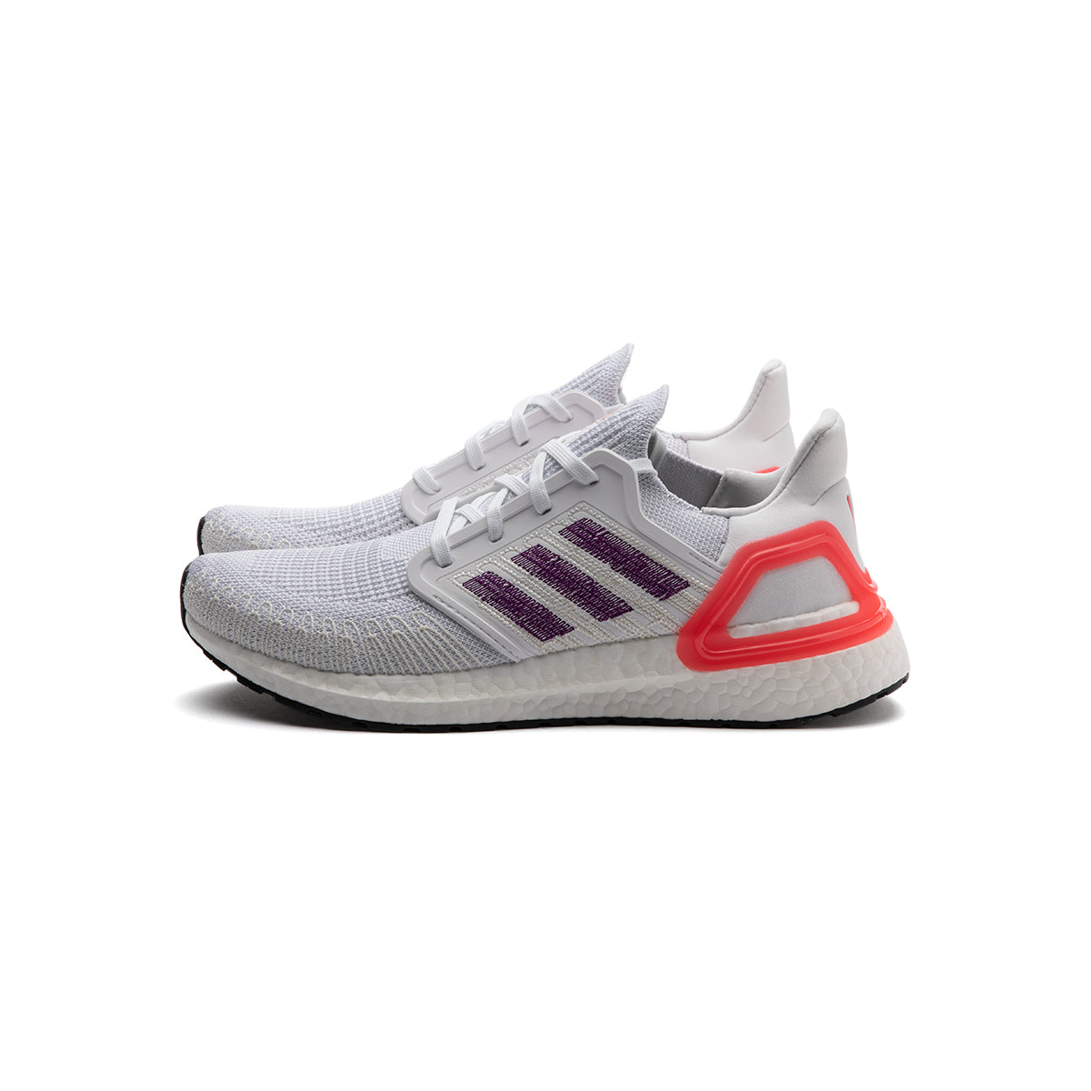 adidas Womens Ultraboost 20 (White/Glory Purple/Shore Red)